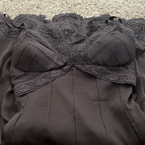 Antonio Melani Brown Embroidered Spaghetti Strap Dress-Size 6